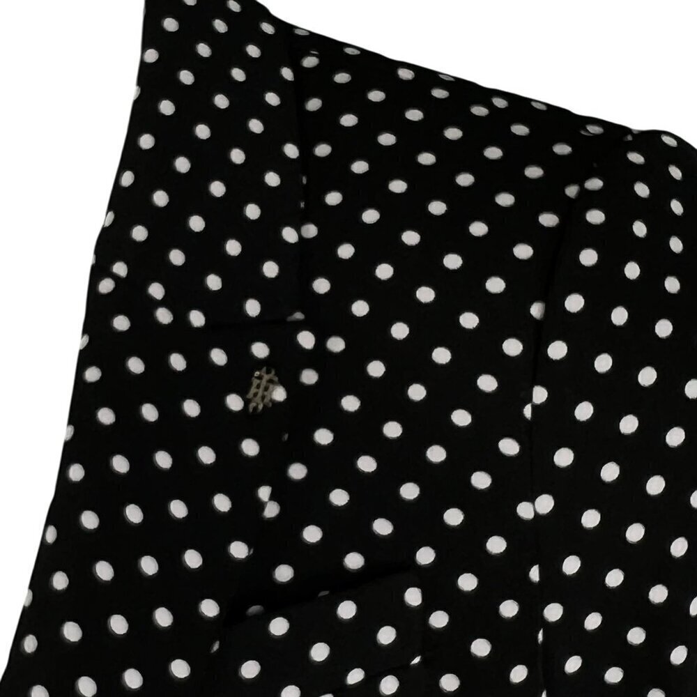 Tommy Hilfiger NEW Womens 4 Polka Dot Black White Logo Pin Blazer Career Wear - Picture 13 of 16